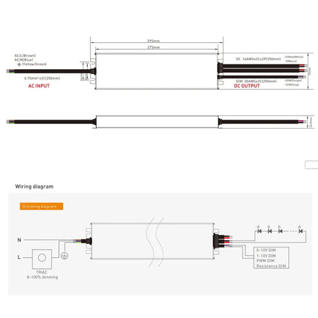 24V IP67 Triac Dimmable Power Supply Driver Constant Voltage 300W