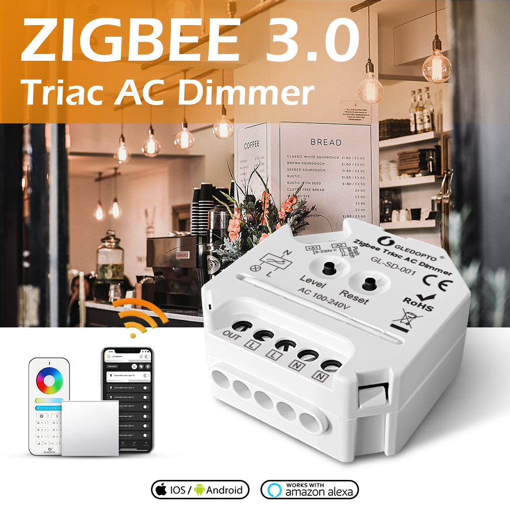 GLEDOPTO ZigBee Triac AC 100 - 240V Dimmer GL-SD-001 - UK LED Lights