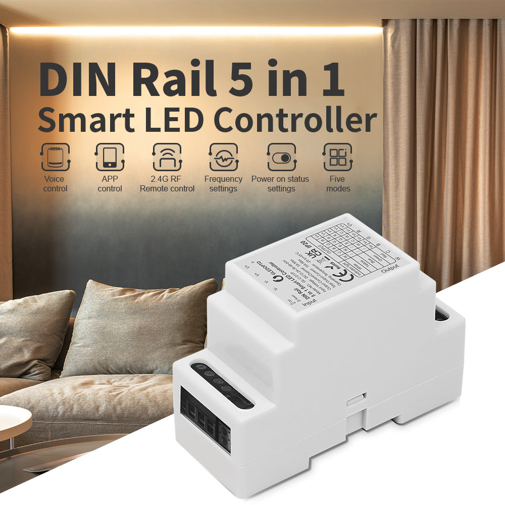 GLEDOPTO 35mm Din Rail Mount 5 in 1 Zigbee Smart Controller GL-C-011P - UK LED Lights