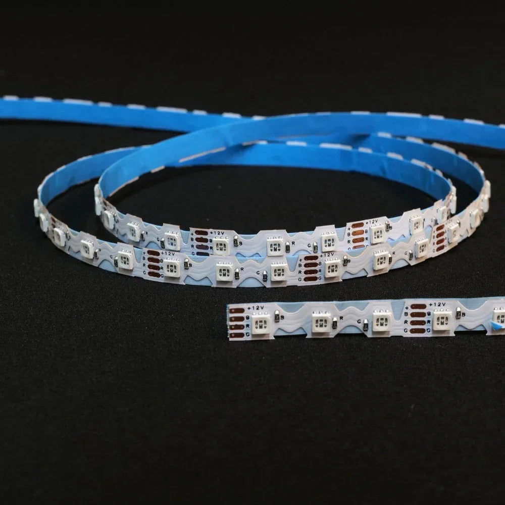 Bendable S-Shape RGB LED Strip 3835 Zig Zag IP20 Waterproof 12V 90 LEDs/m 8mm