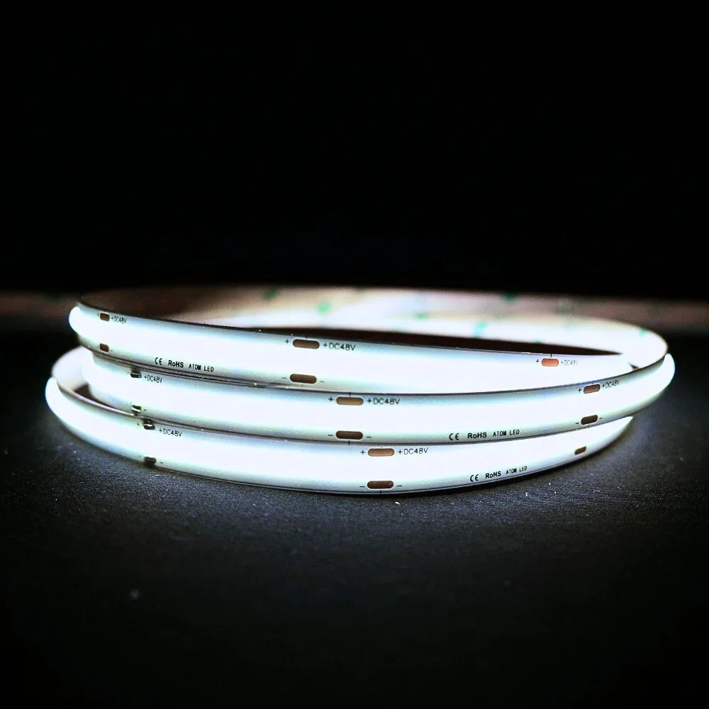 Extra Long Cool White 6000K COB LED Strip 48V 480LEDs/m IP20