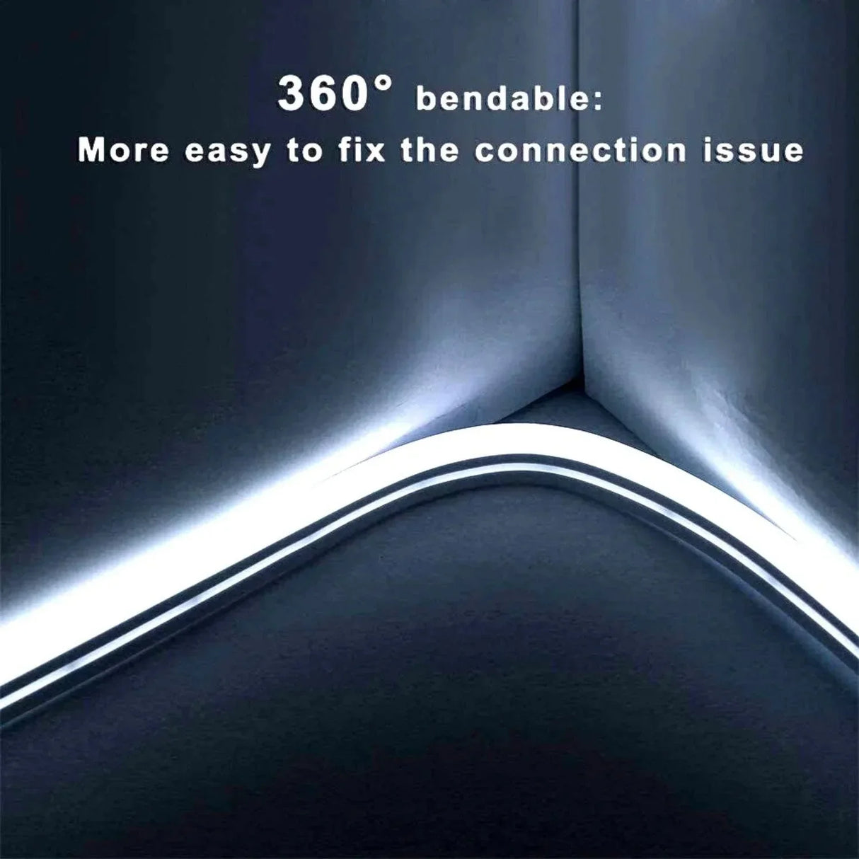 Cool White LED Neon Flex 24V DC Wireless 8x16mm 120LEDs/m IP65 Waterproof - ATOM LED