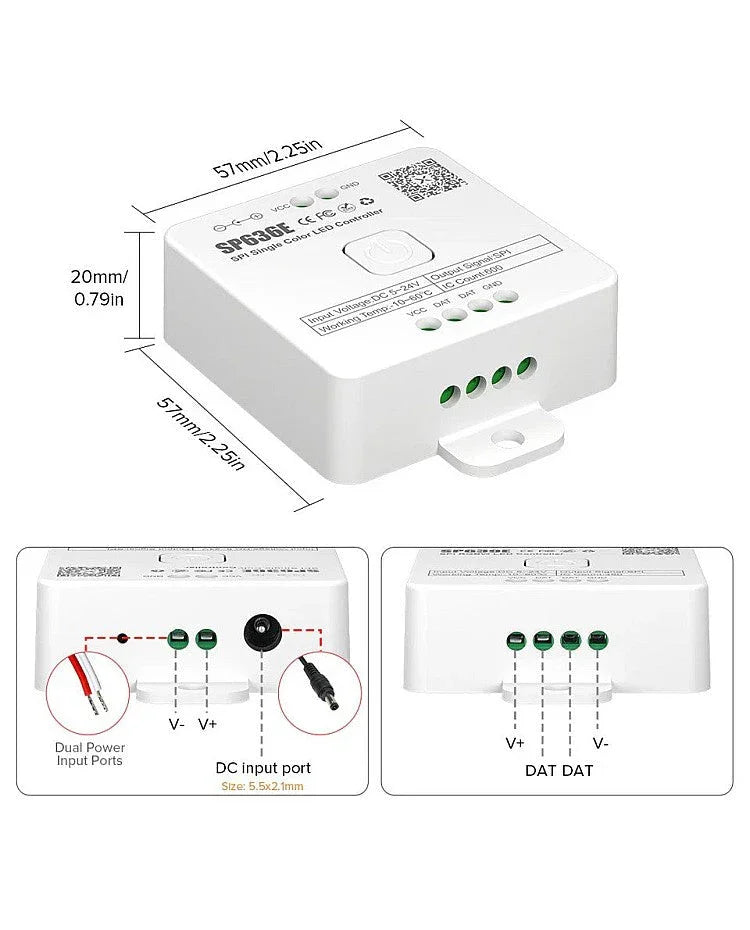 Wall Panel Controller for SP636E DC5-24V Addressable LED Strip Controller RC1