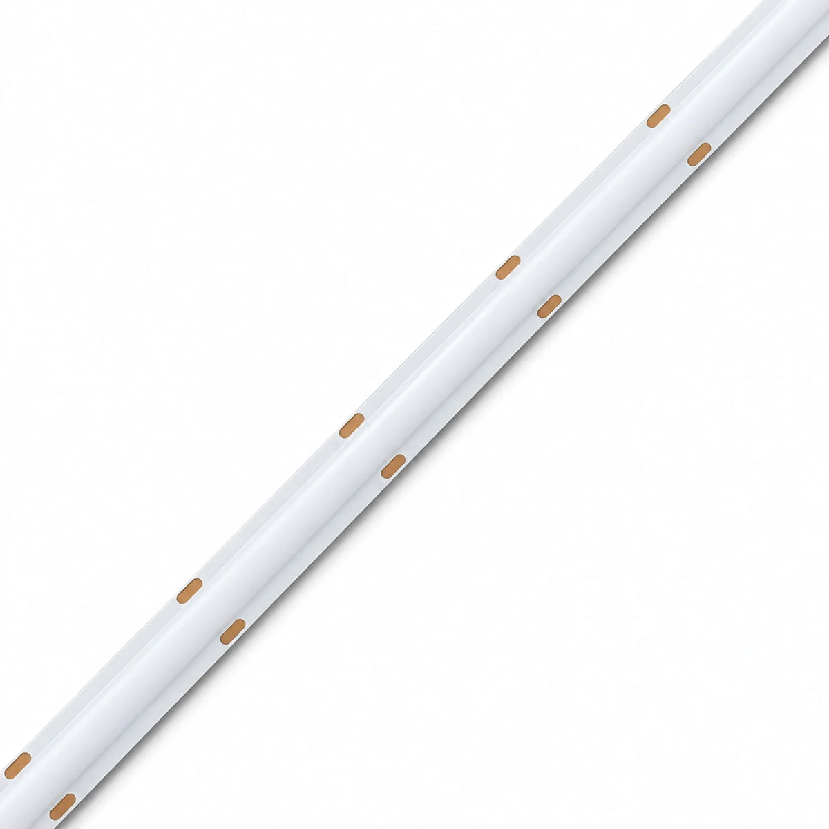 ATOM LED SCOB LED strip switched-off close-up showing white opal surface and copper contacts