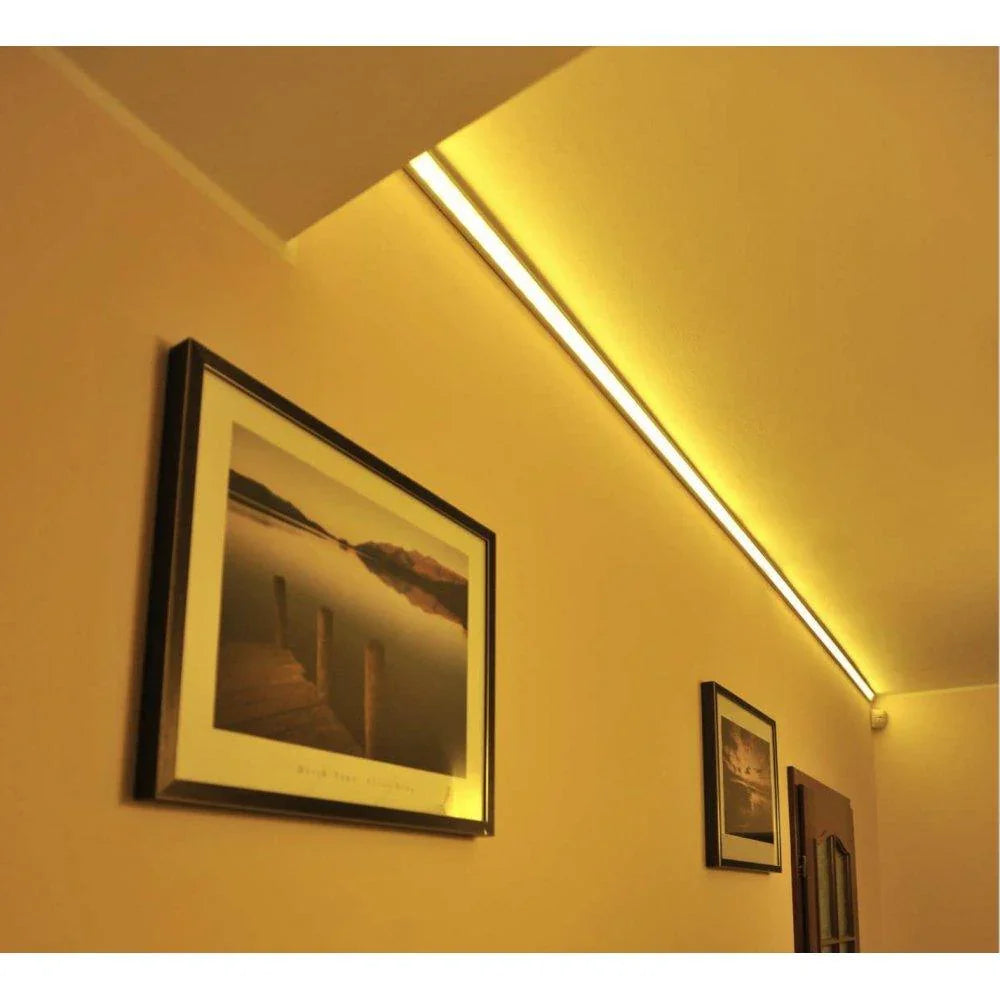 LED Strip Aluminium Corner Profile Milky Cover Cabinet LED Corner Profile 19x19mm - UK LED Lights