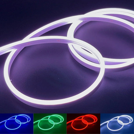 Mini RGB Neon Flex 6x12mm 12V IP65 Waterproof 5cm Cut - UK LED Lights