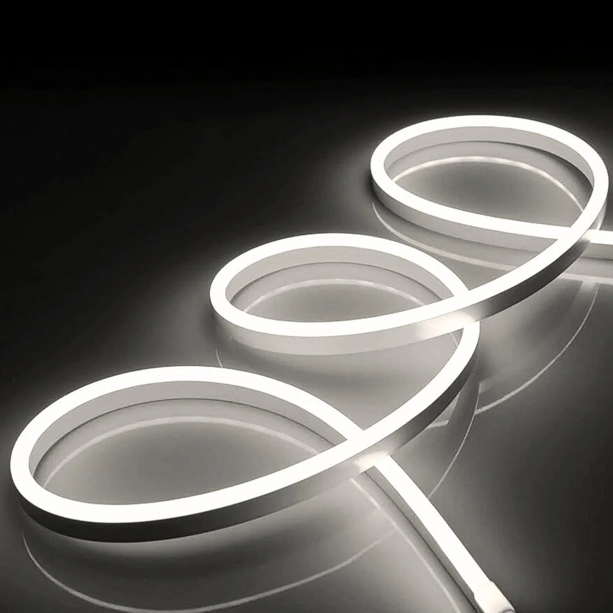 Natural White Neon Flex 4000K DC 12V IP65 Waterproof 8x16mm 120 LEDs/M - UK LED Lights
