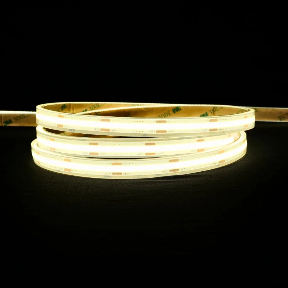 Natural White 4000K COB LED Strip 24V 384 LEDs/m IP68 Waterproof