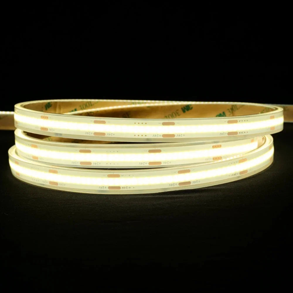 Natural White 4000K COB LED Strip 24V 384 LEDs/m IP68 Waterproof