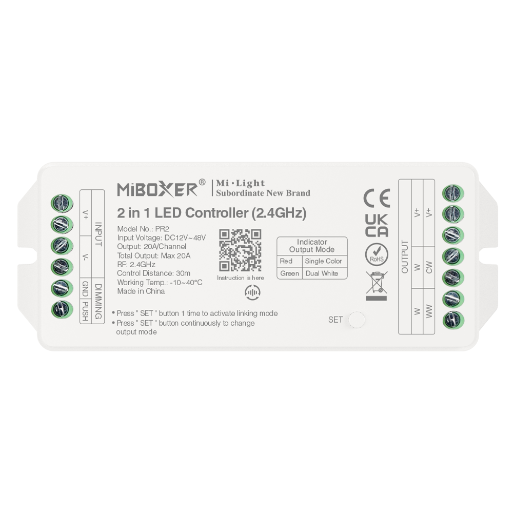 Miboxer 2 in 1 LED Controller (2.4GHz) Output Max 20A PR2 - UK LED Lights