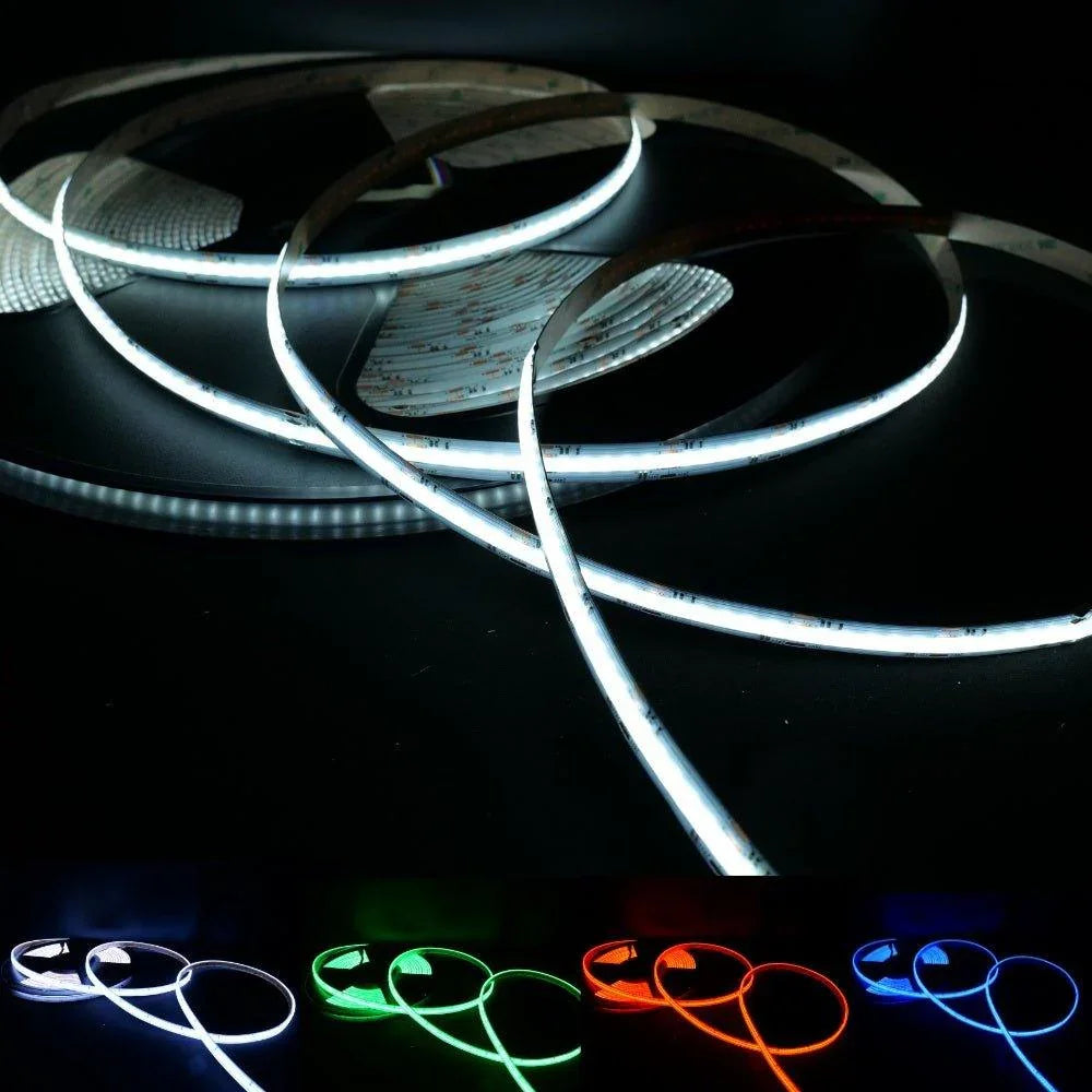 RGB COB LED Strip 24V IP20 non-Waterproof 840 LEDs/m 10mm wide - UK LED Lights