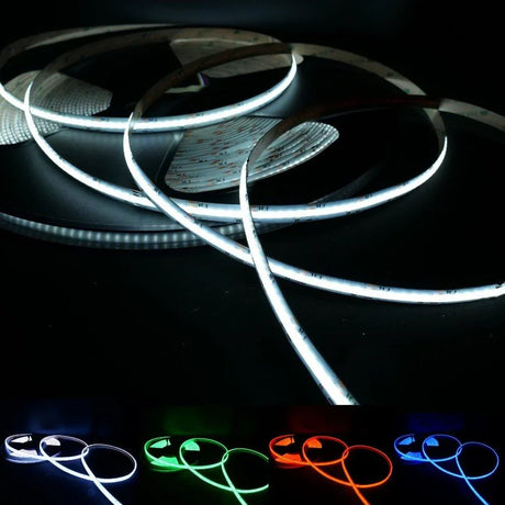 RGB COB LED Strip 24V IP20 non-Waterproof 840 LEDs/m 10mm wide - UK LED Lights