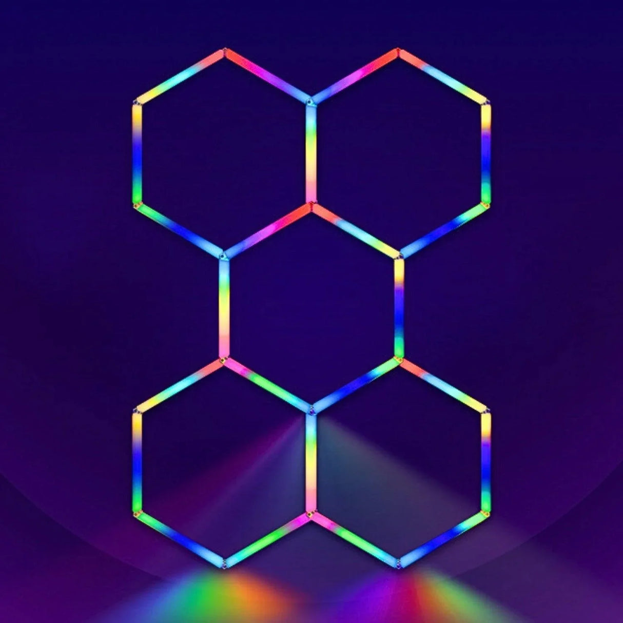 RGB Hexagrid LED Hexagon Ultrabright LED Multicolour Hex Lights - Five Hex Grid - UK LED Lights
