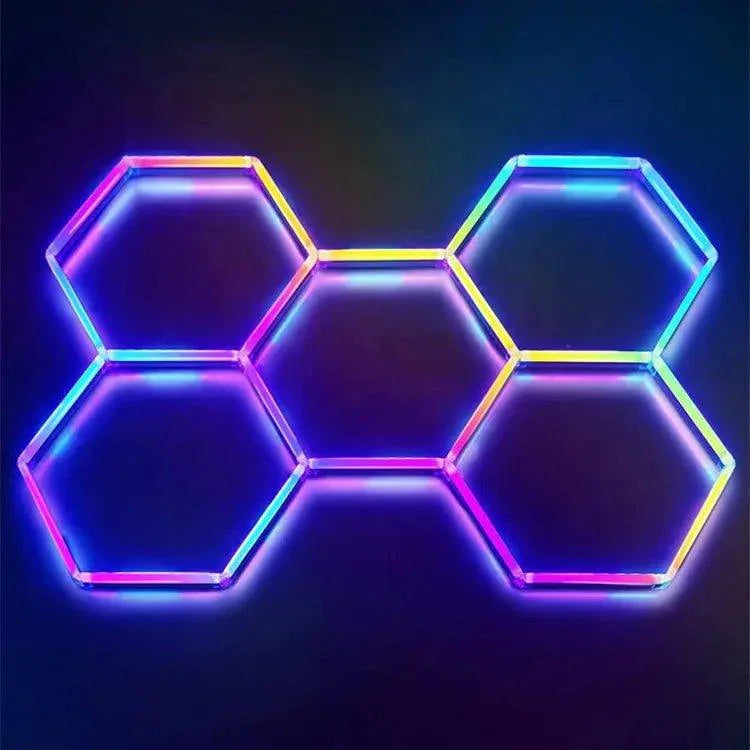 RGB Hexagrid LED Hexagon Ultrabright LED Multicolour Hex Lights - Five Hex Grid - UK LED Lights