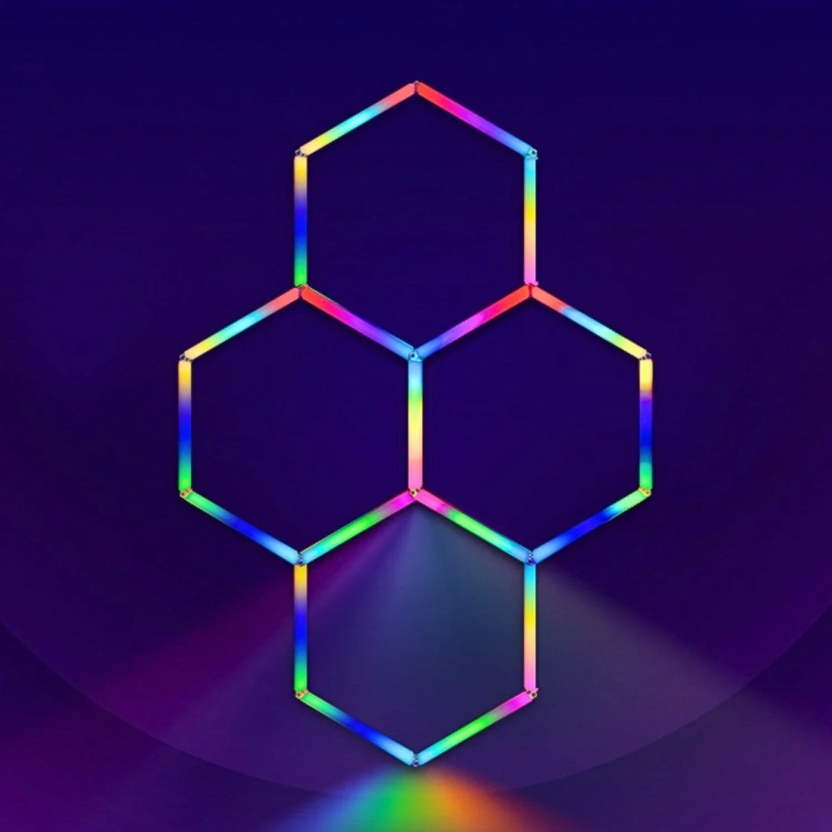 RGB Hexagrid LED Hexagon Ultrabright LED Multicolour Hex Lights - Four Hex Grid - UK LED Lights