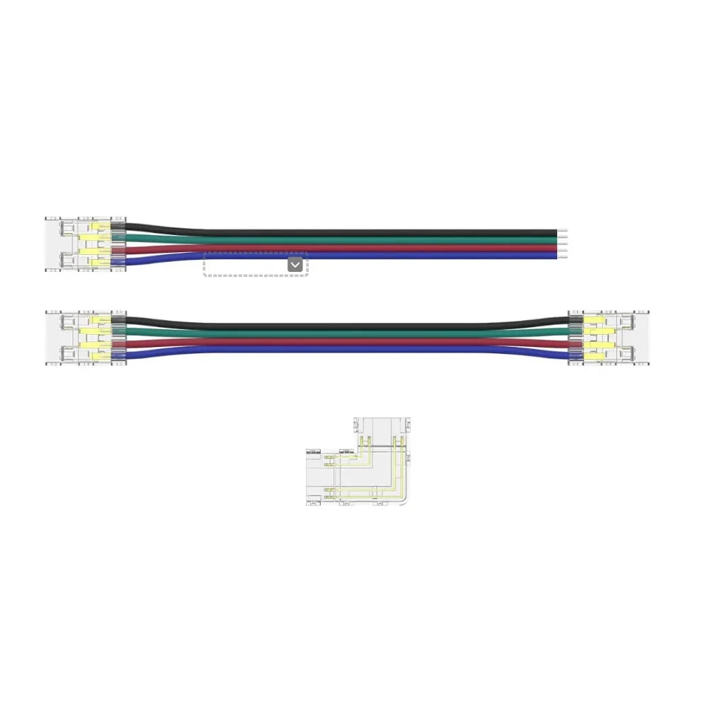 10mm 4-Pin Connectors Kit for RGB COB LED Strip Light IP20