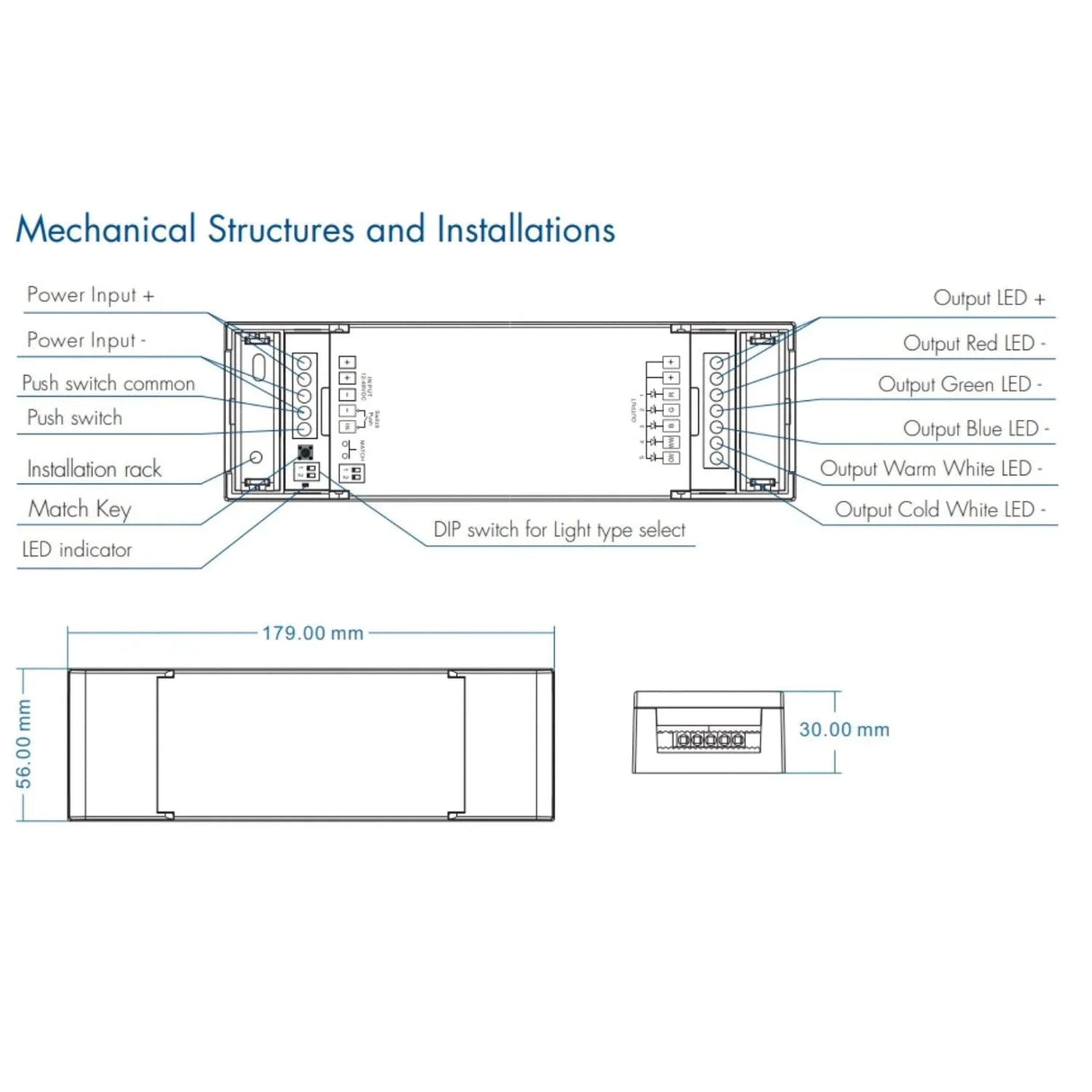 Skydance 12-48VDC 5CH*6A WiFi & RF 5 in 1 LED Controller V5-L(WT) - UK LED Lights