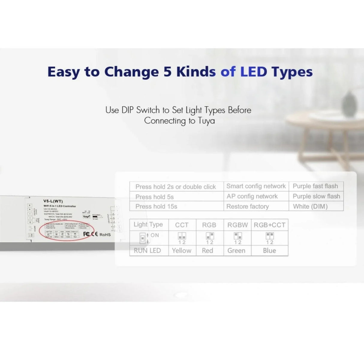 Skydance 12-48VDC 5CH*6A WiFi & RF 5 in 1 LED Controller V5-L(WT) - UK LED Lights