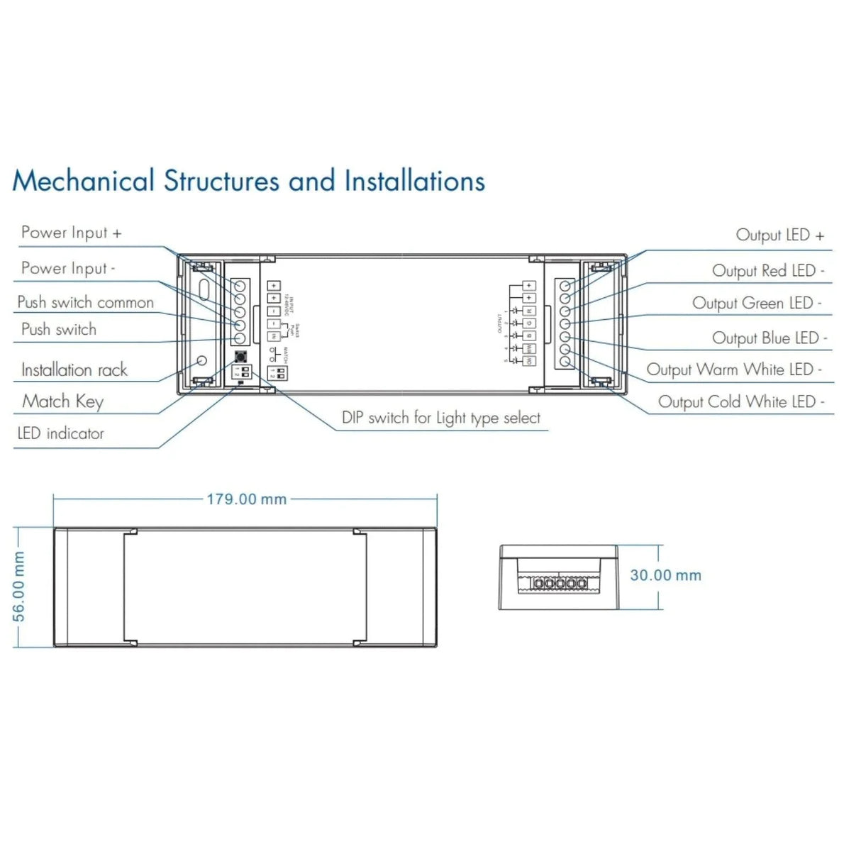 Skydance 12-48VDC 5CH*6A WiFi & RF 5 in 1 LED Controller V5-L(WT) with R8 Remote - UK LED Lights