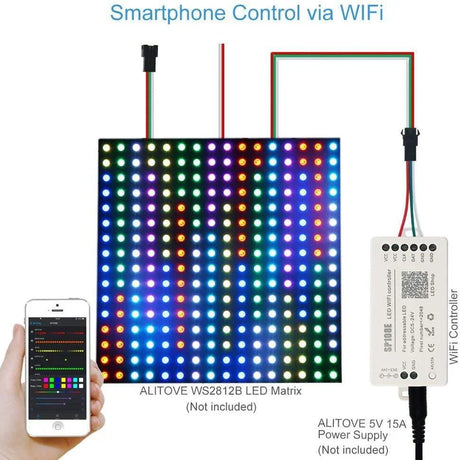 SP108E WiFi Controller DC 5V-24V for SK6812 SK6812-RGBW WS2812 WS2813 WS2811 AL2815 Digital Pixel Strip Light & Neon Flex - UK LED Lights