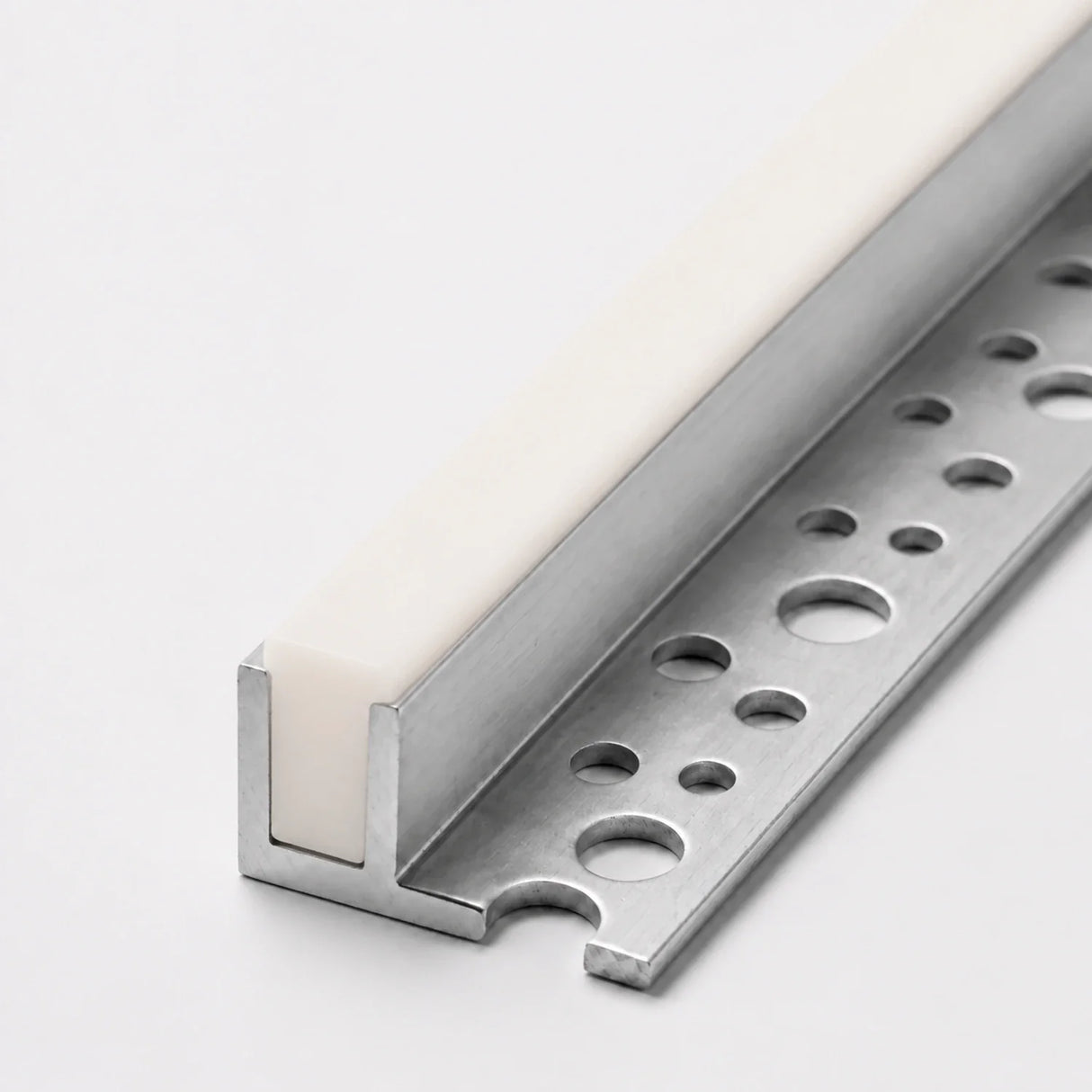 8×16mm IP67 Neon Flex seated in the tile-in aluminium channel, installation illustration