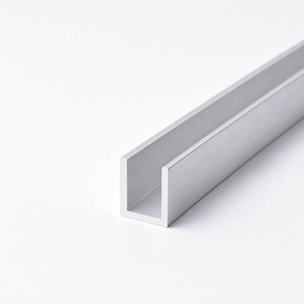 Close view of the straight aluminium U-channel for 15×15mm Neon Flex