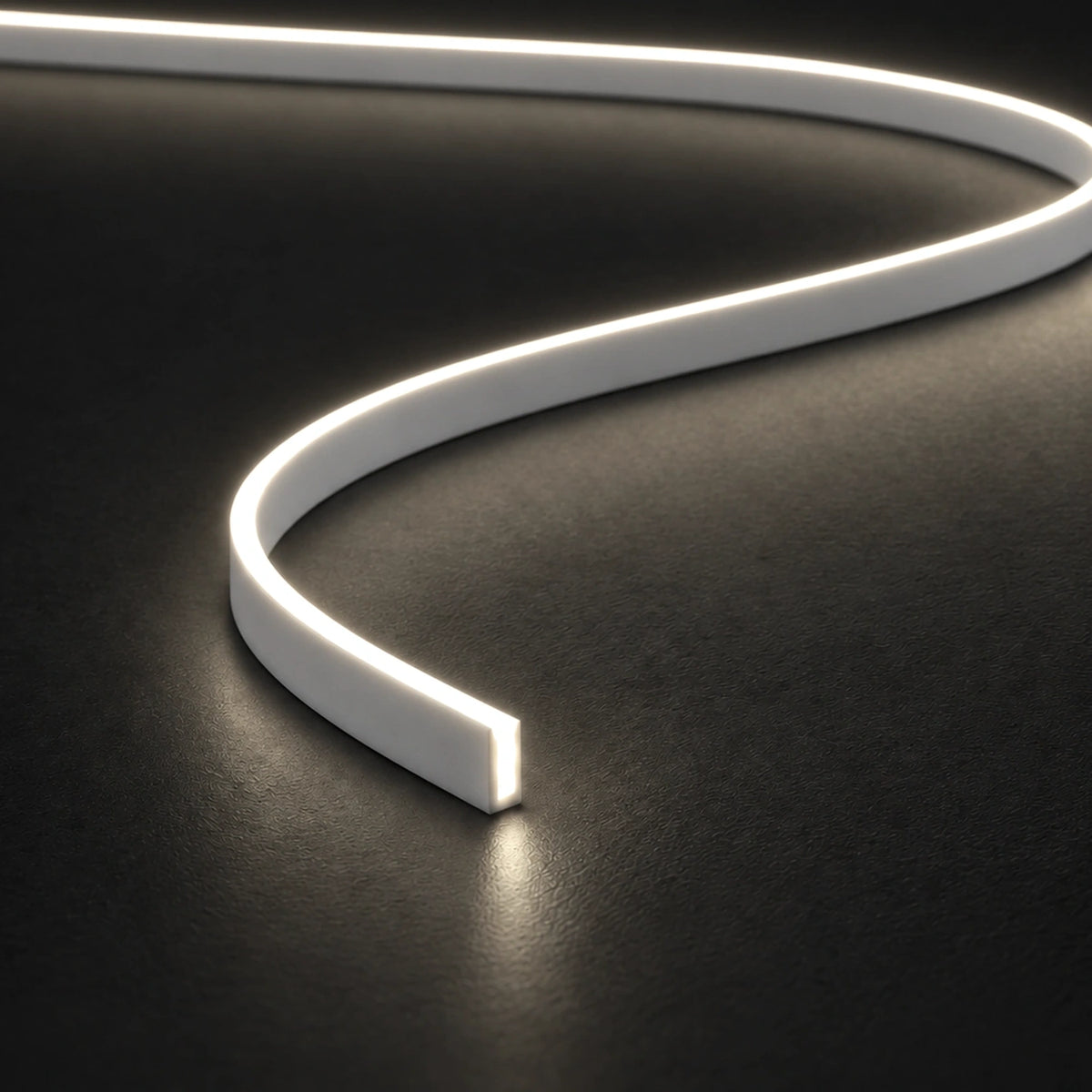 UK LED Lights FreeCut mini neon flex 4x8mm 4000K natural white — illuminated close-up product illustration