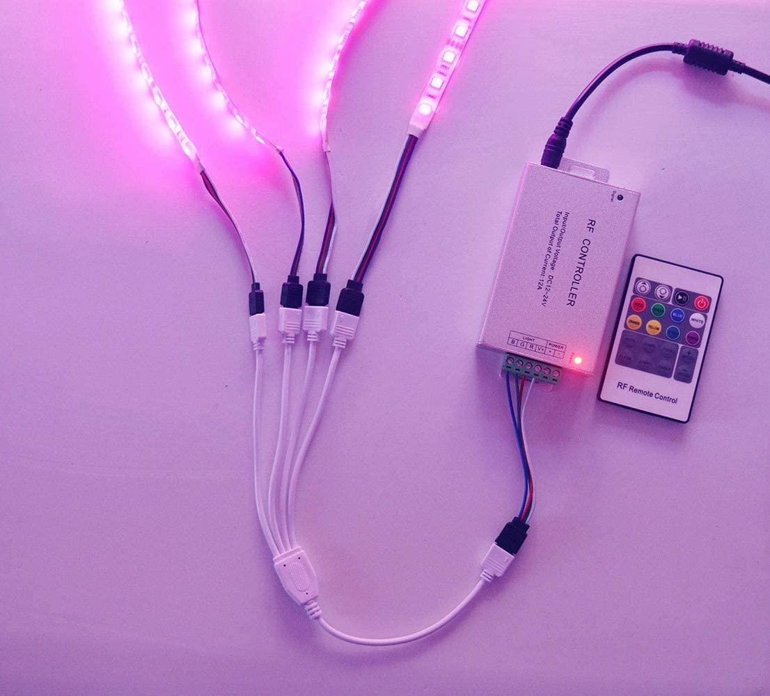 2pc 3 Way Y Cable For Use With 5050 LED SMD RGB Neon Accent