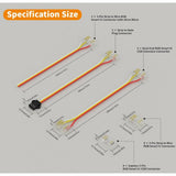12mm 3-Pin Connectors Kit for RGB IC SPI COB LED Strip Light IP20