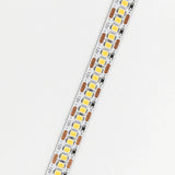 12V 240 LEDs per metre strip close-up showing three LEDs between cut points