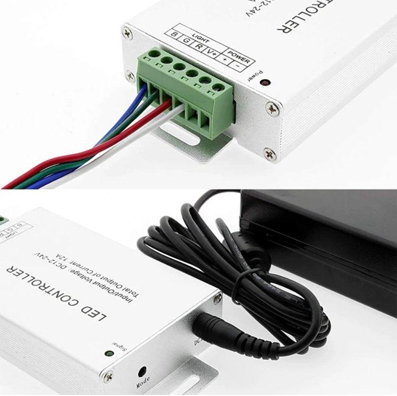 12V/24V 24A RGB LED Strip Controller with IR 44 Key Remote For RGB SMD 5050 3528 - UK LED Lights