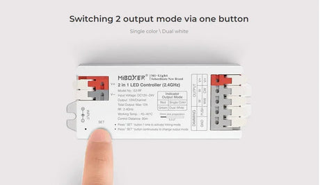 Miboxer E2-RF 2 in 1 LED RF Controller 12V-24V single colour and dual colour cct