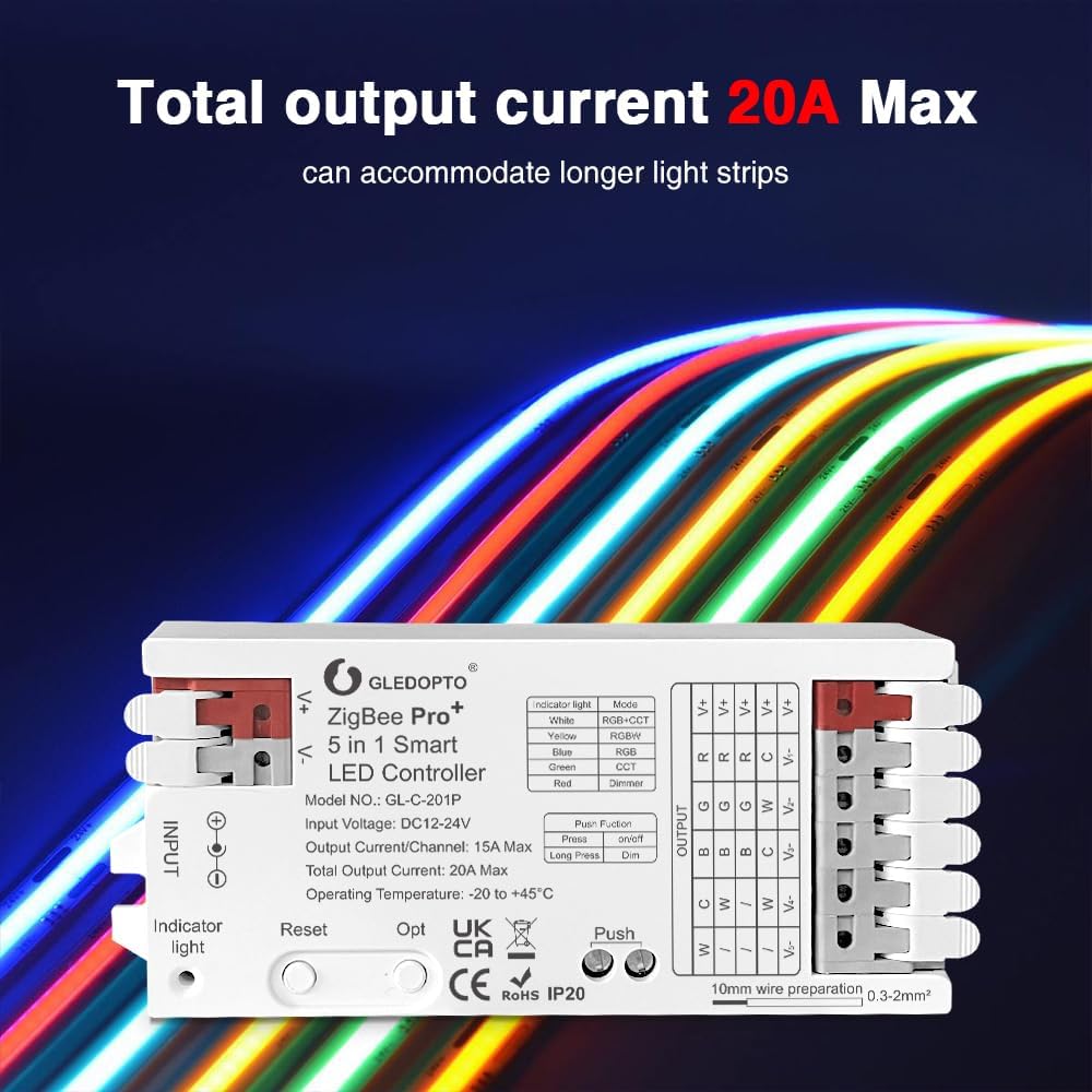 GLEDOPTO ZigBee Pro Plus 5 in 1 Series Controllers for LED Light Strips Smart Home GL-C-201P