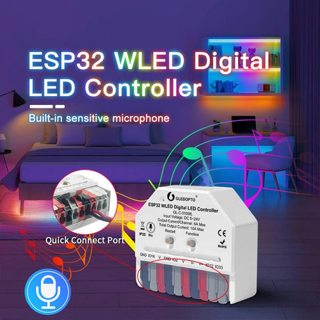 GLEDOPTO ESP32 Mini WLED Pixel Controller DIY Music GL-C-310WL