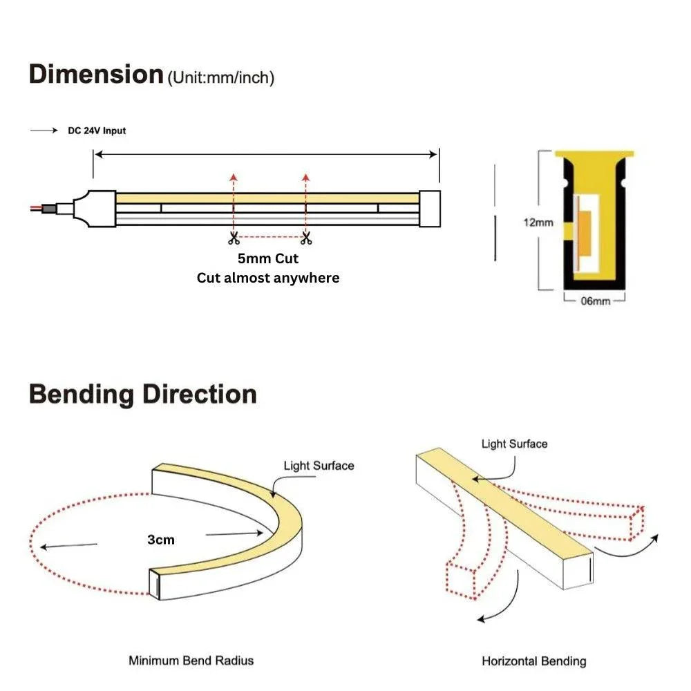 MaxiFlex LED Neon Flex For Decking & Driveway 6x12mm IP67 Waterproof 1cm Cut 15m | UK LED Lights