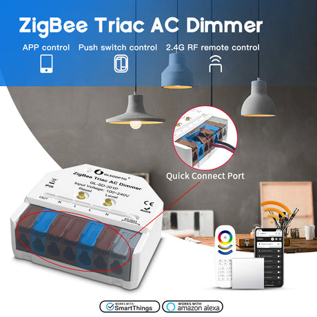 Gledopto ZigBee AC Triac In-Wall Dimmer Control Box with Button GL-SD-301P