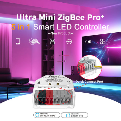 GLEDOPTO ZigBee Pro+ Ultra Mini Wi-Fi 5 in 1 LED Smart Controller GL-C-301P