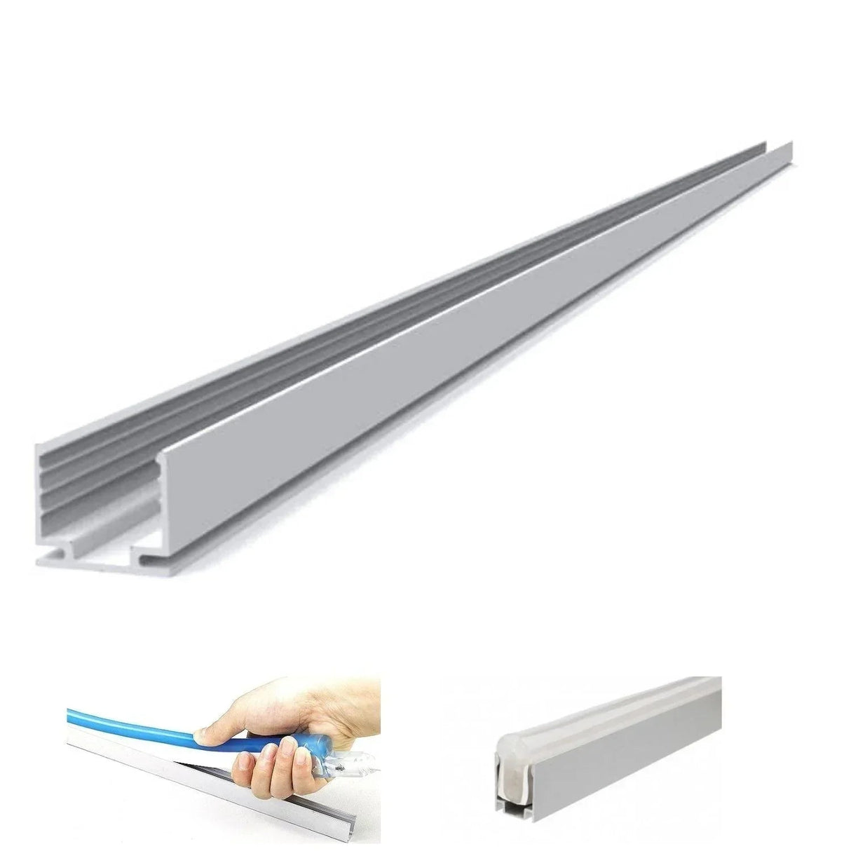 LED Neon Flex 6x12mm Aluminium Channel Mounting Track 1 Metre - ATOM LED