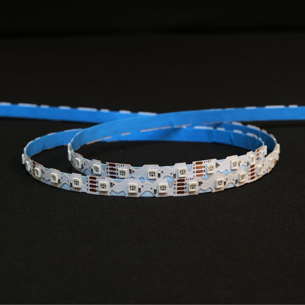 Bendable S-Shape RGB LED Strip 3835 Zig Zag IP20 Waterproof 12V 90 LEDs/m 8mm