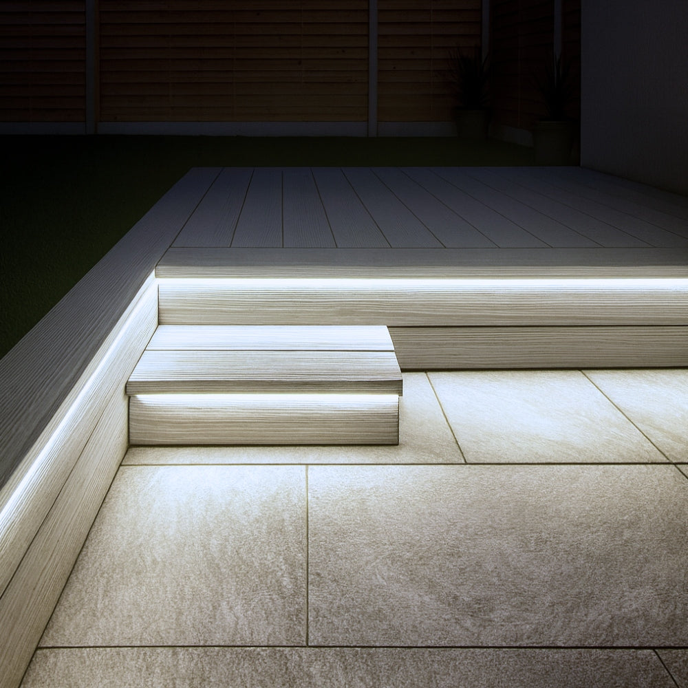 Decking LED Light Cool White Neon Flex 6000K 24V 6x12mm IP67 Waterproof Cut Anywhere