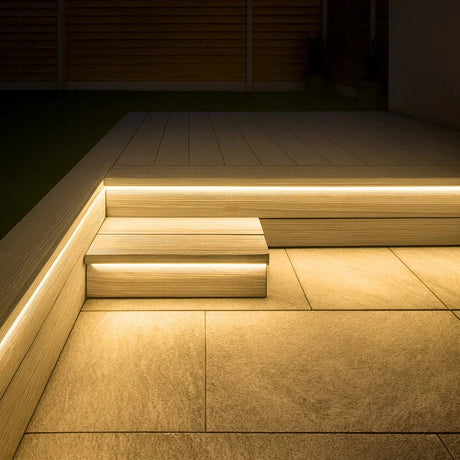 Decking Warm White LED Neon Flex 3000K 24V 6x12mm IP67 Waterproof 5cm Cut 20m | UK LED Lights