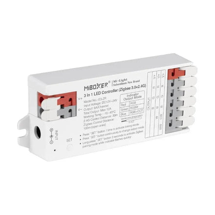 Miboxer FUT036Z - Controlador Zigbee 3.0 Para Tira LED Monocromo | 12V/24V, 12A, Compatible Con Alexa Y Philips Hue