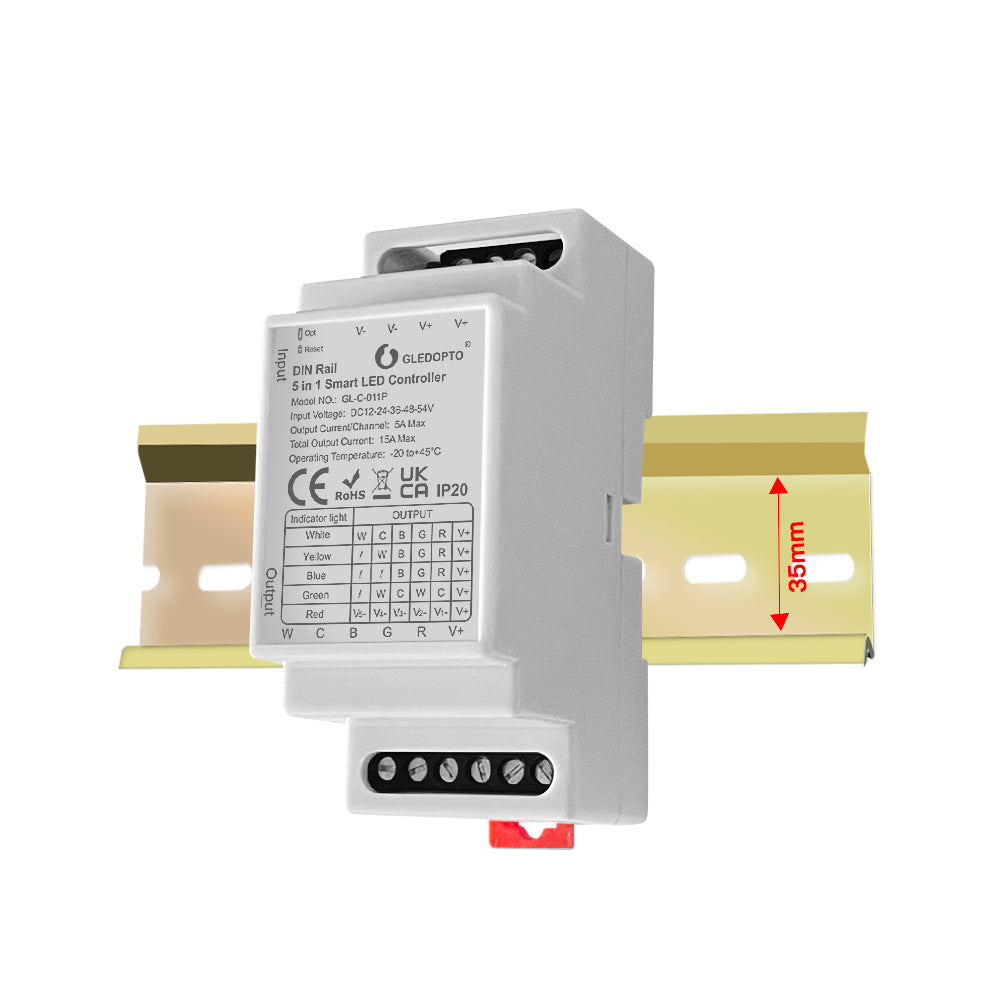 GLEDOPTO 35mm Din Rail Mount 5 in 1 Zigbee Smart Controller GL-C-011P