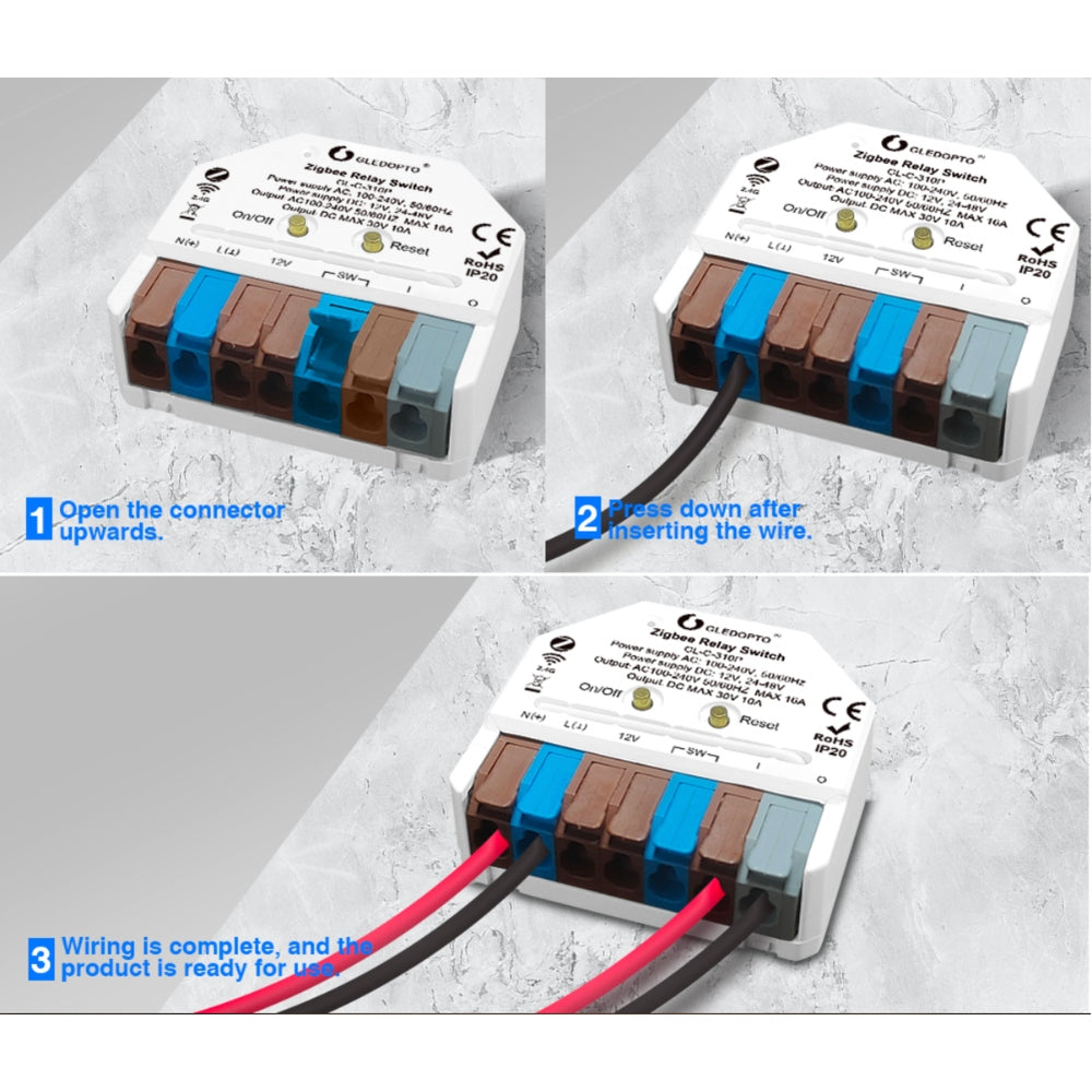 GLEDOPTO Zigbee Relay Switch AC Switch Dimmer Control Box 12V-48VDC or AC 230V GL-C-310P