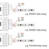 GLEDOPTO Tuya SPI Pixel Controller RGBCCT RGBW RGB WiFi LED Controller Dynamic Light Music Sync Work with Smart Life Google Assistant Alexa Yandex (206W-WiFi SPI)