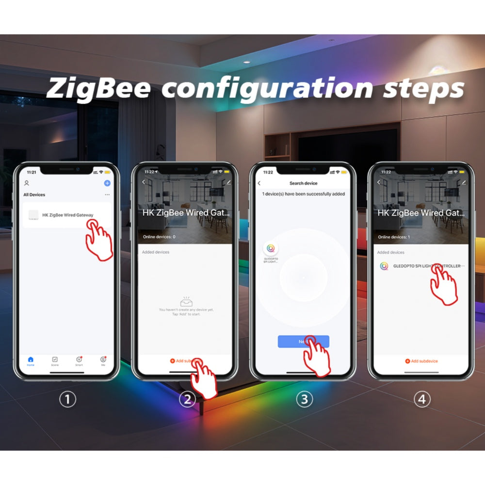 GLEDOPTO Zigbee Tuya SPI Pixel Controller RGBCCT RGBW RGB WiFi LED Controller Music Sync Work with Smart Life Google Alexa Yandex GL-SPI-206P