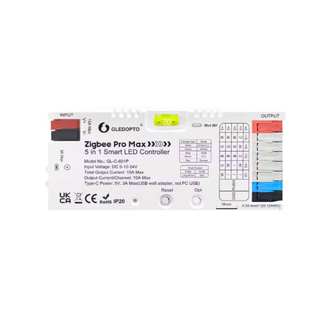 Gledpto ZigBee 3.0 Pro Max 5 in 1 LED Strip Controller PWM Dimming RGBCCT RGBW CCT Monochrome APP Voice Control GL-C-601P