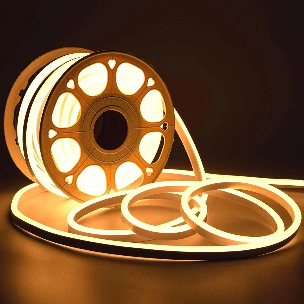 Warm White LED Neon Flex 220V 240V 8x16mm 120LEDs/m IP67 Waterproof with UK Plug - ATOM LED