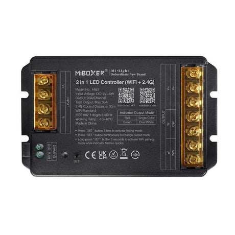 MiBoxer HW2 2 in 1 LED Controller (WiFi+2.4G) Output Max 30A 12V 48V