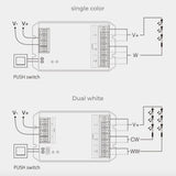 MiBoxer HW2 2 in 1 LED Controller (WiFi+2.4G) Output Max 30A 12V 48V